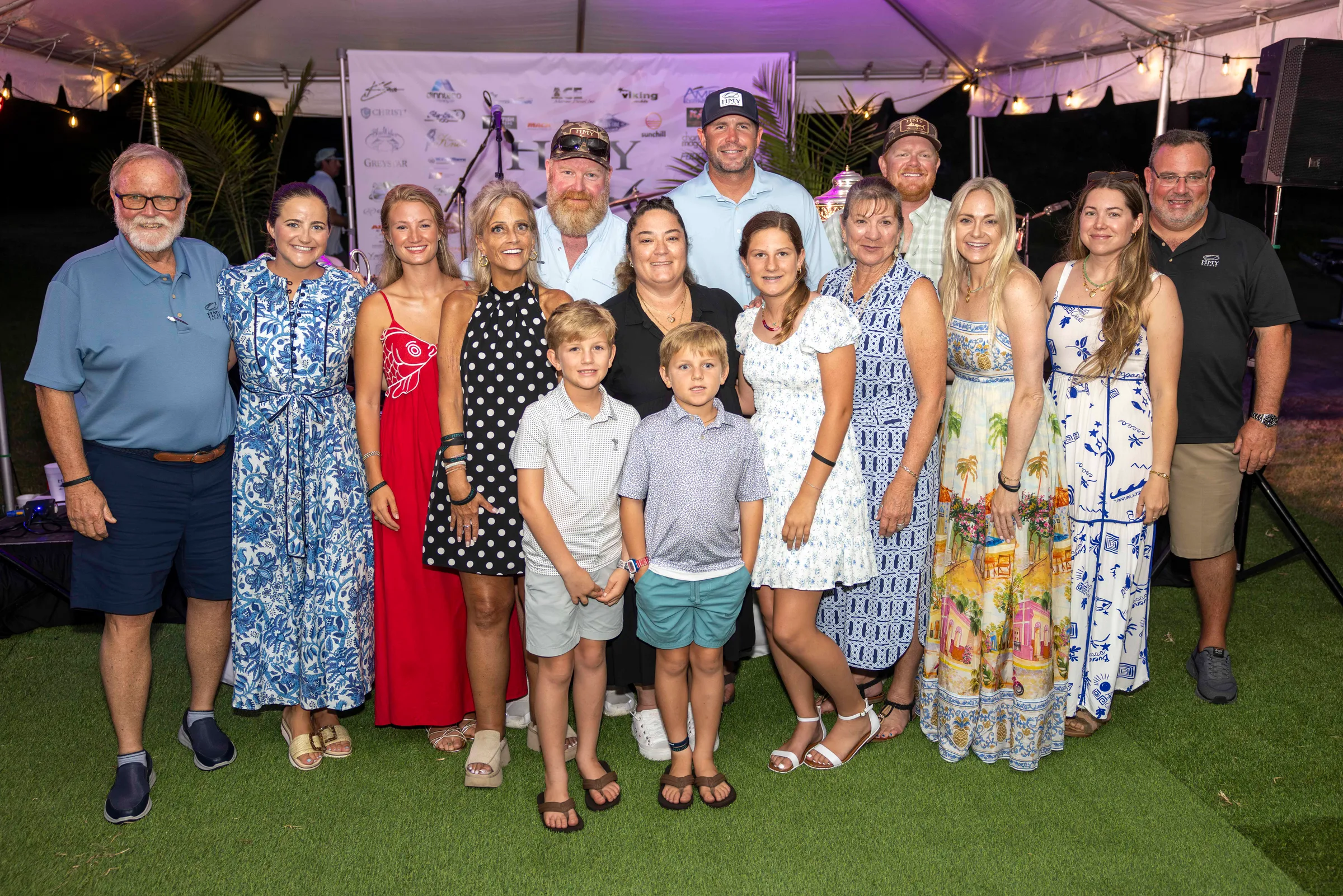 HMY Lowcountry Cup staff and families gathered at the awards ceremony on Goldbug Island