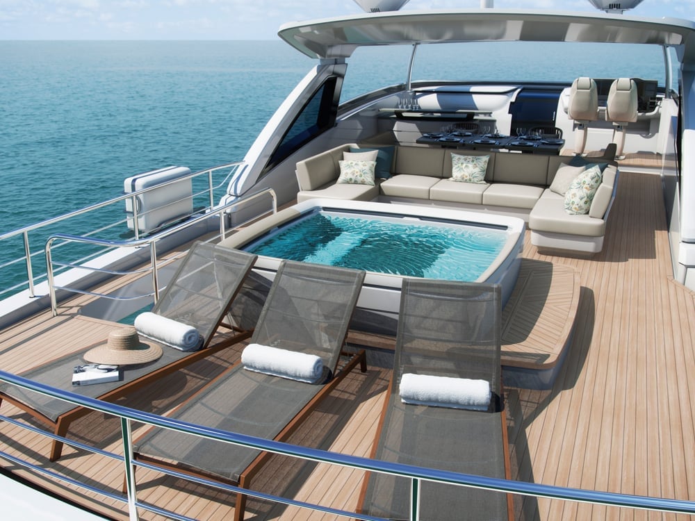 Flybridge motor yacht