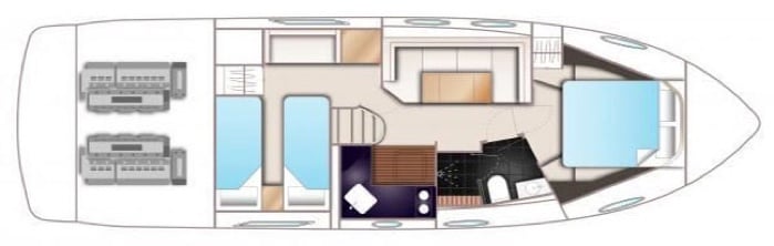 Princess V39 Accommodations Floor plan