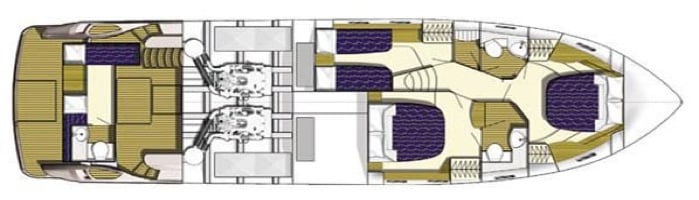 Princess 50 Flybridge Accommodations Floorplan