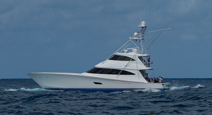 Photo of People Fishing from a Viking Yachts Convertible