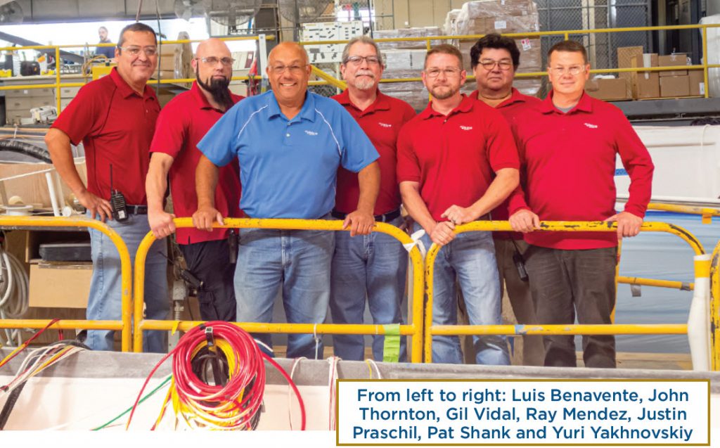 The Viking Yachts electrical department staff standing in a group