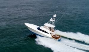 2019 Viking 62’ Convertible “Big Oil” running offshore.