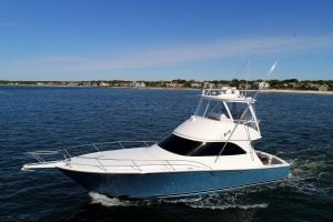 2016 Viking 42’ Convertible “Sweet Melissa” sitting in the water.