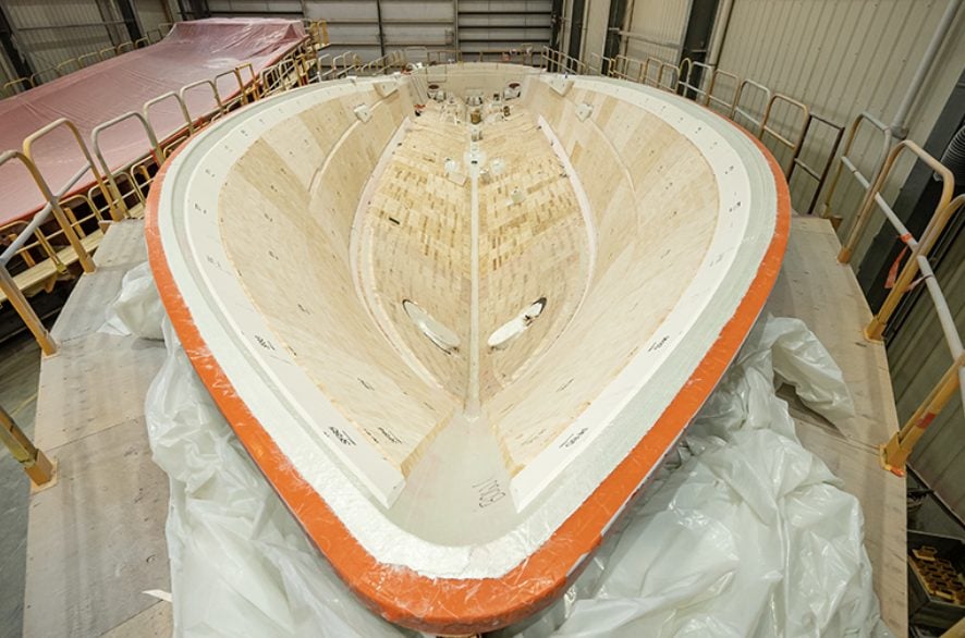Viking 90 sportfish build process continued in the factory. 