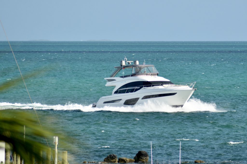 Princess Yacht running into the marina.