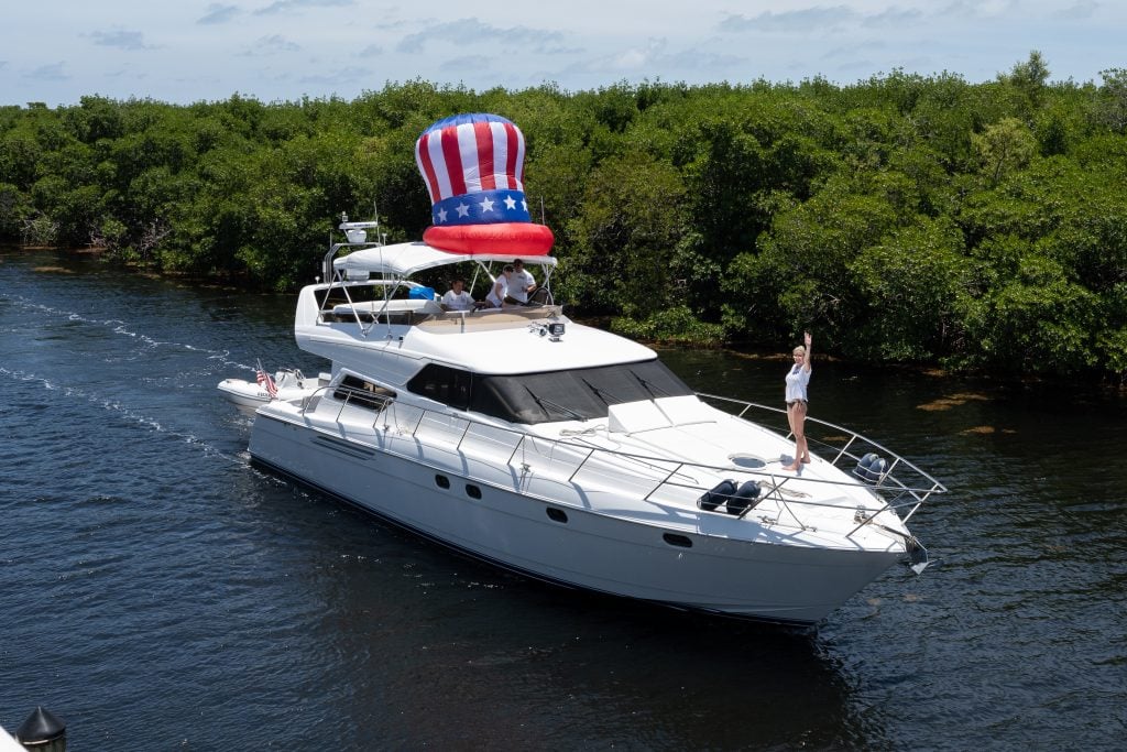 Arrival to Ocean Reef Club on a yacht.