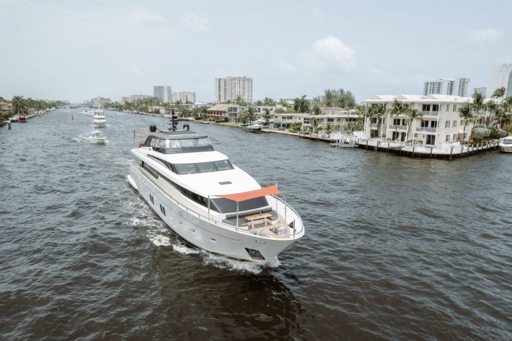 Fifty Shades Charte Yacht in the intracoastal waterway.