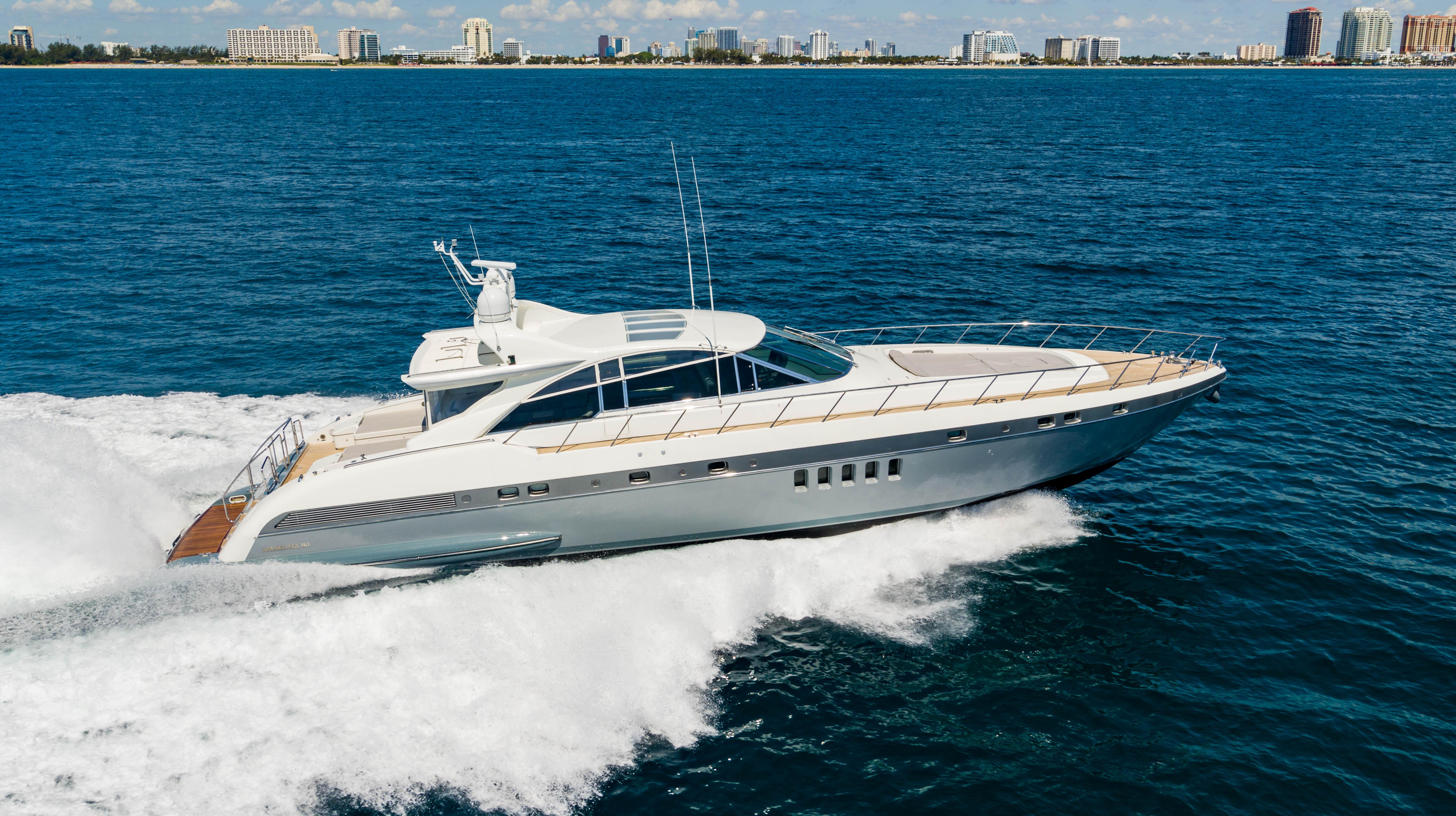 2007 Mangusta 80 Motor Yacht on the water
