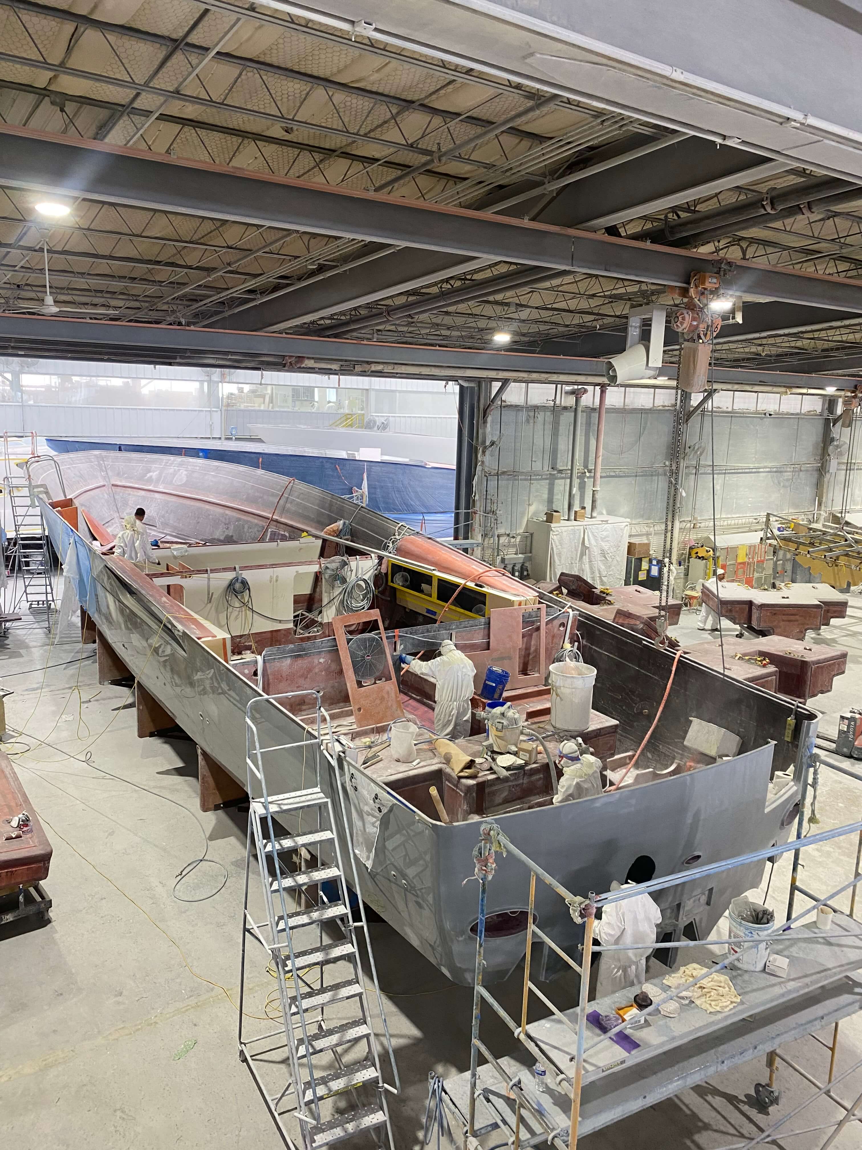 Fiberglass Stage of Viking 68 Build