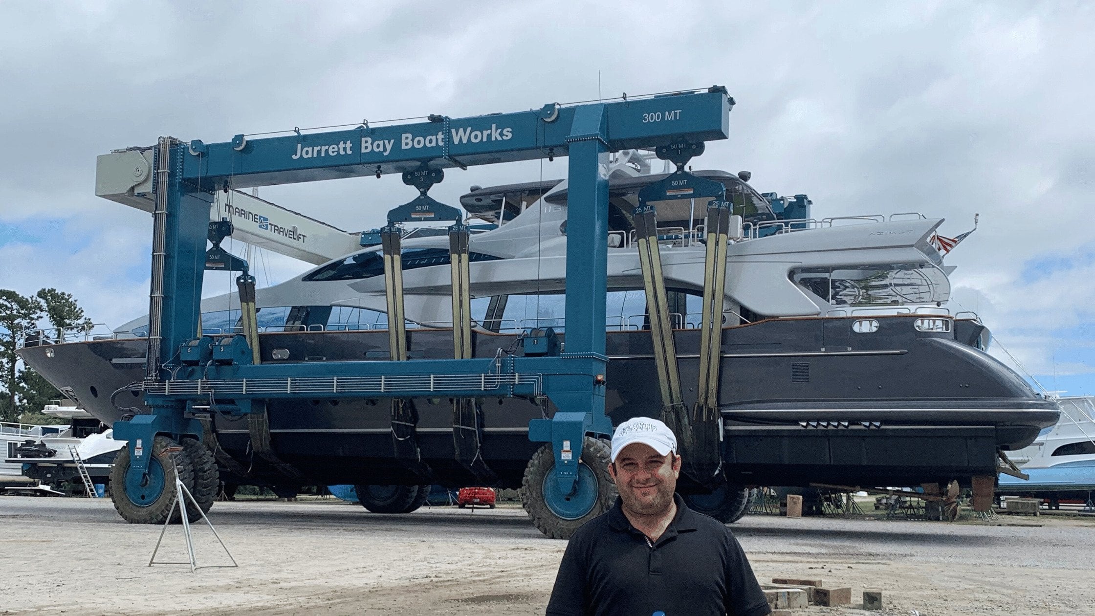 Lee at the Boat Yard with Tail Lights