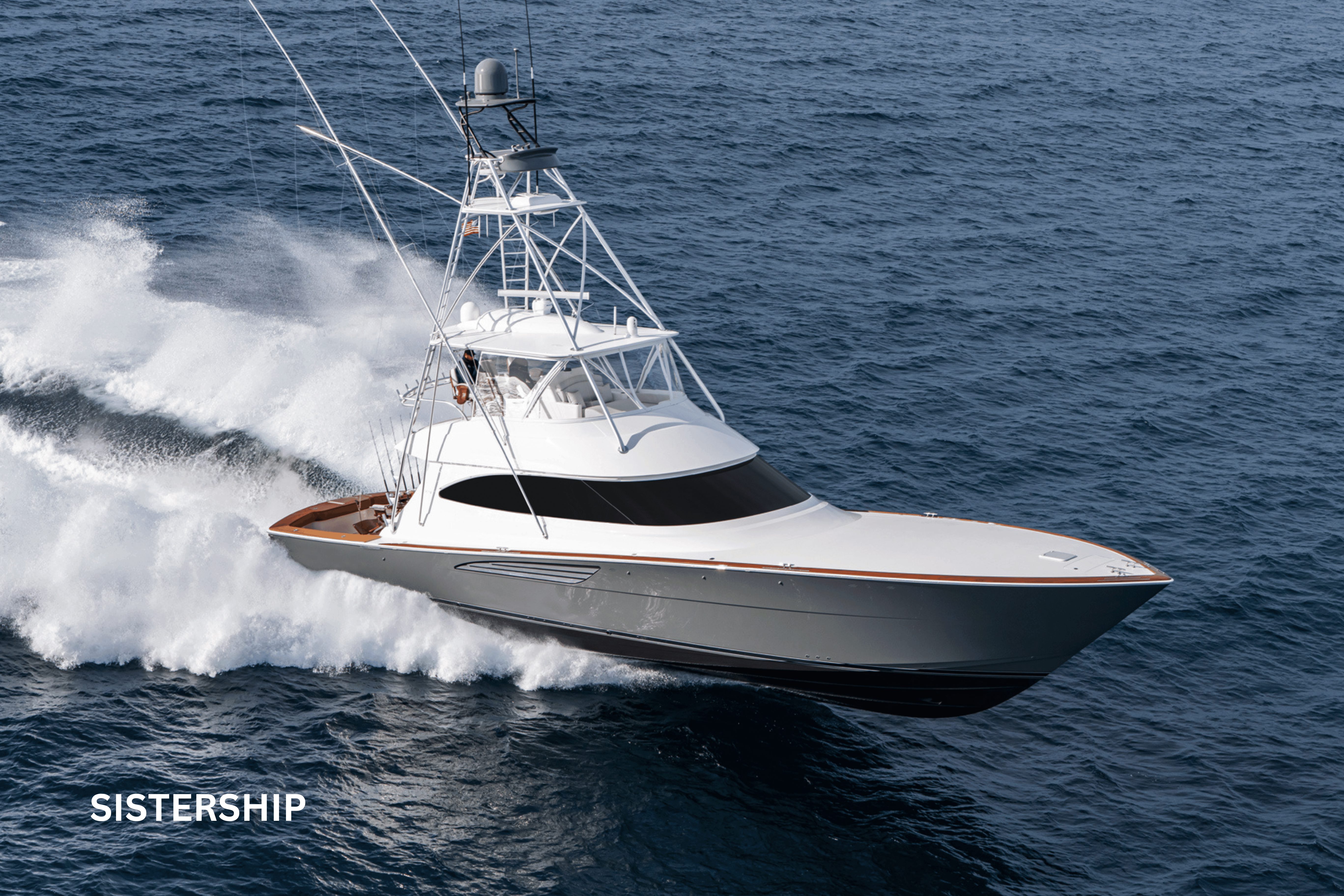 Profile Running shot of Viking 64 Convertible
