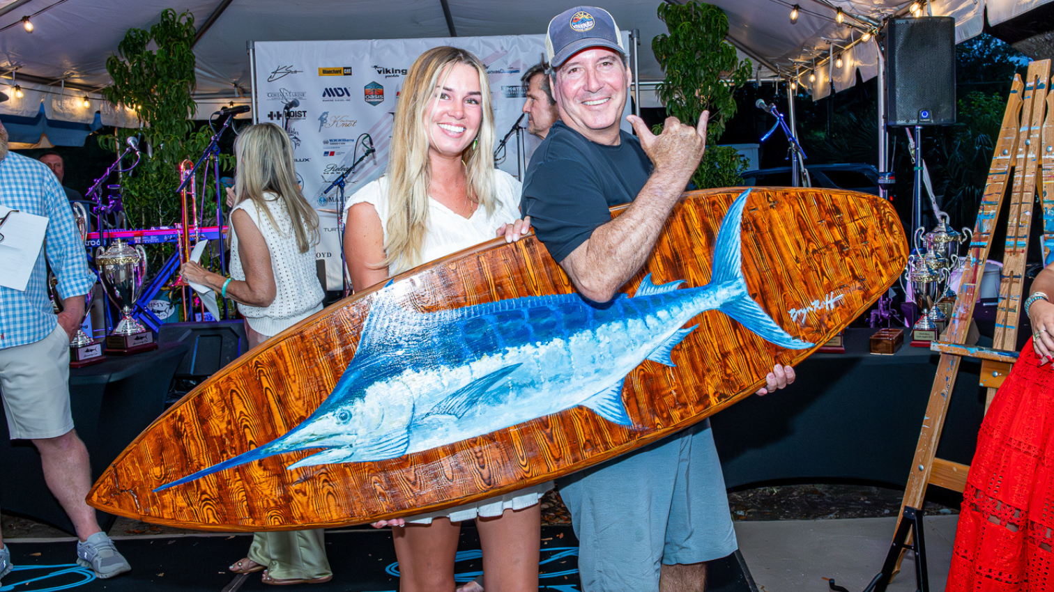 Silent Auction Surfboard Art Winner at the HMY Lowcountry Cup 2025