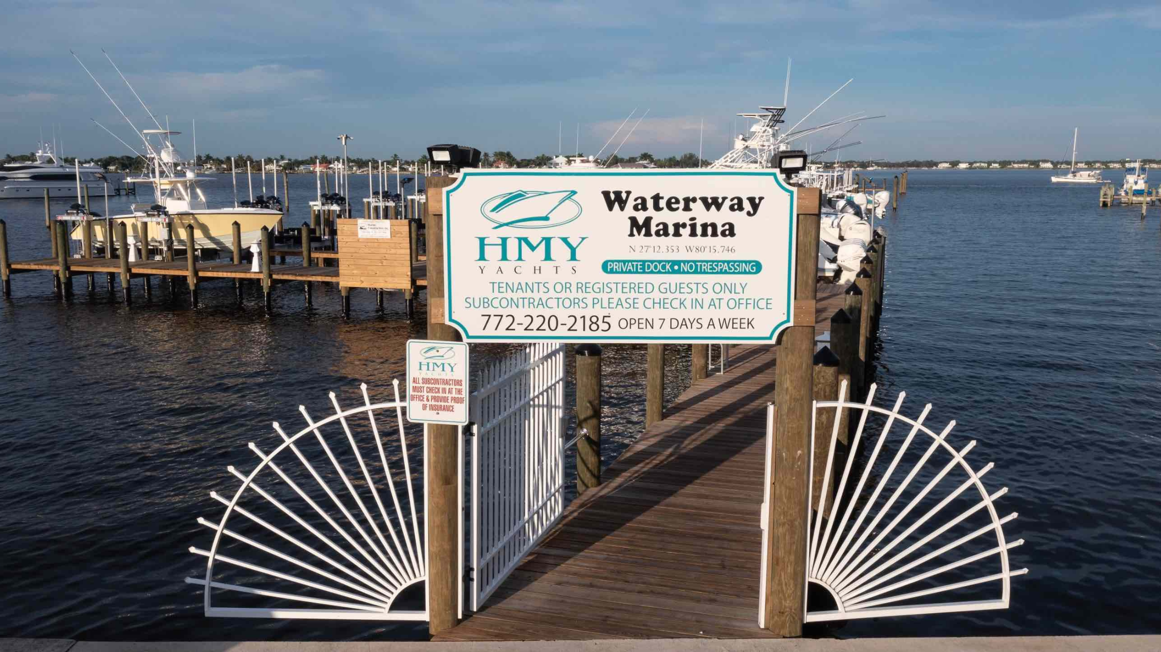 Photo of docks located in Stuart Florida at HMY Waterway. 