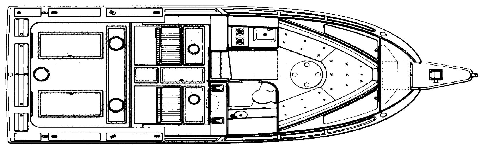 Boston Whaler 27 Full Cabin floor plan
