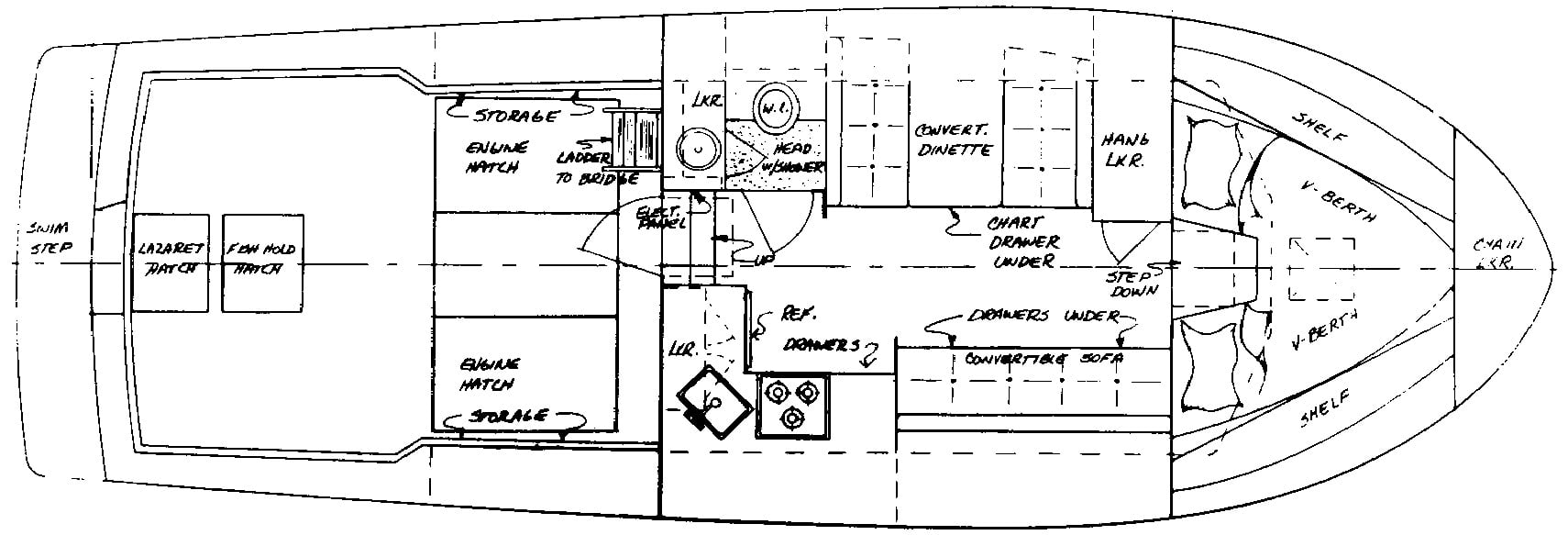 Radovich 34 Sportfisherman floor plan