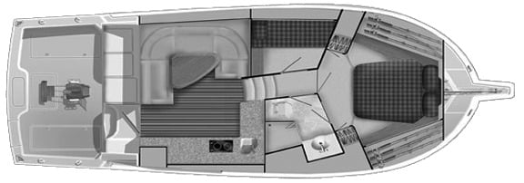 Cabo Yachts 38 Flybridge floor plan