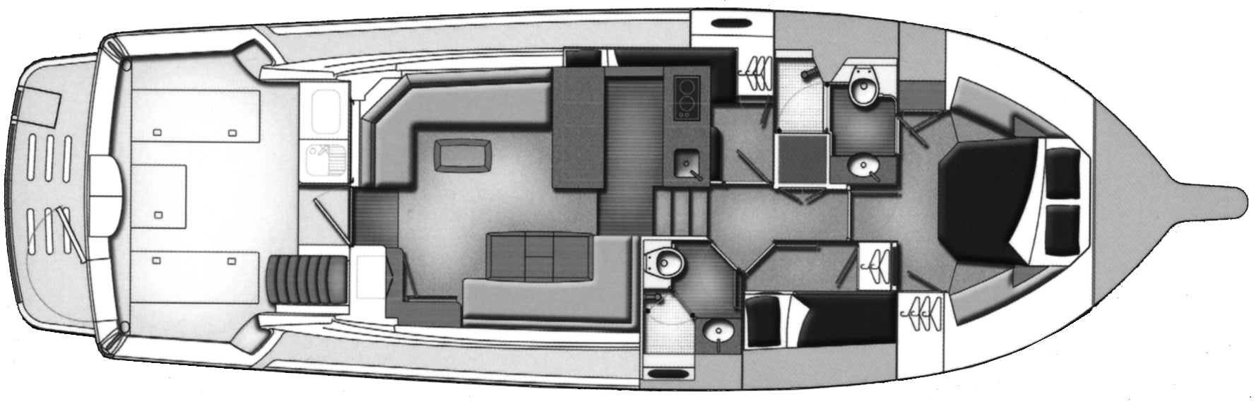 Riviera Yachts 45 Flybridge floor plan