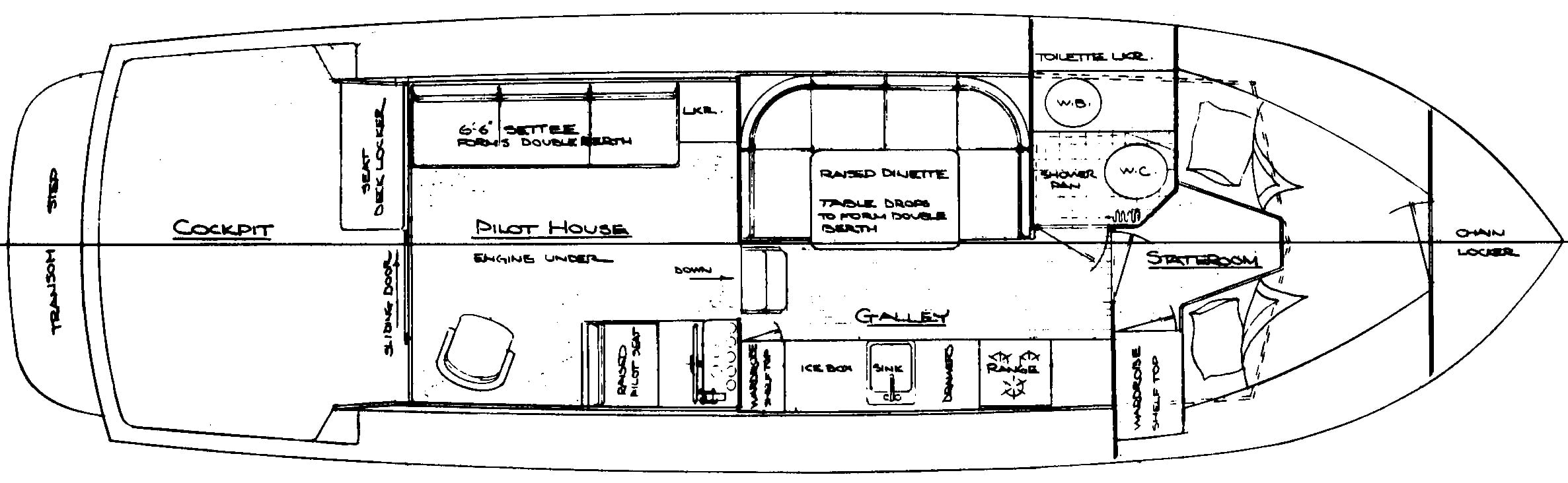 Roughwater 37 Sedan floor plan