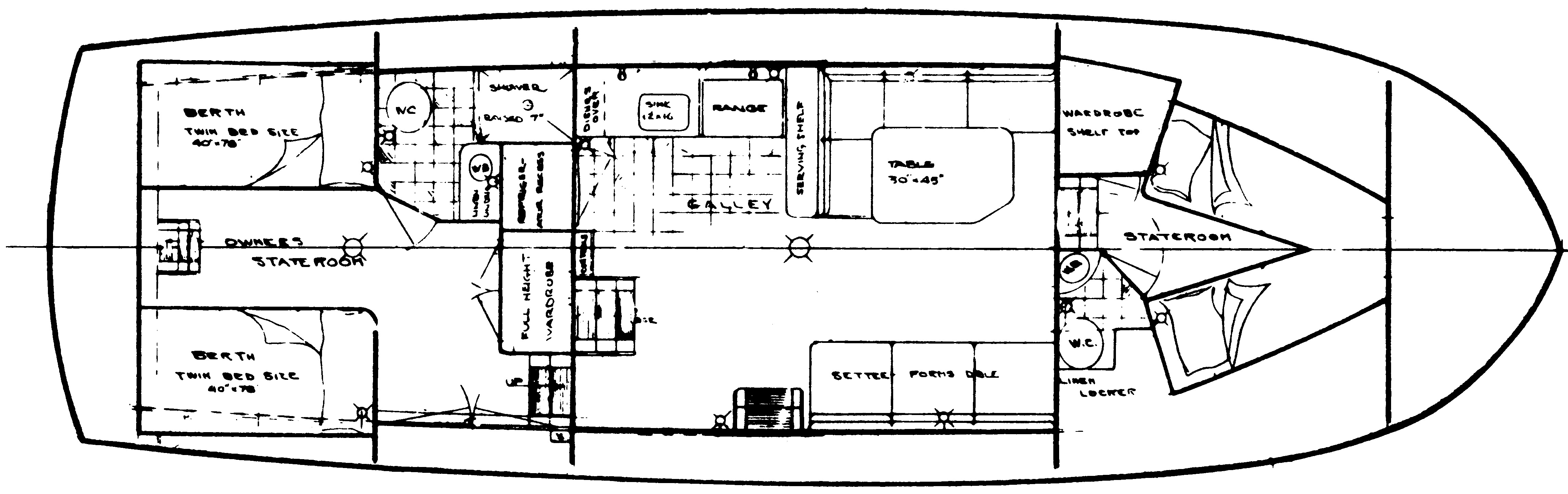 Roughwater 41 Pilothouse floor plan