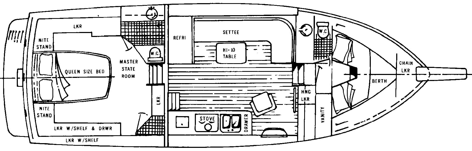 Sea Ranger 36 Sundeck floor plan