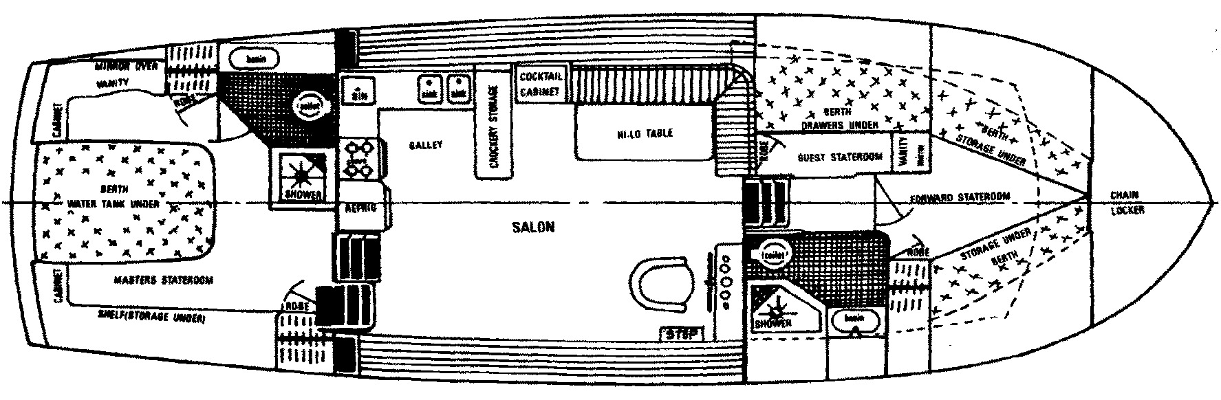 Sea Ranger 45 Aft Cabin floor plan