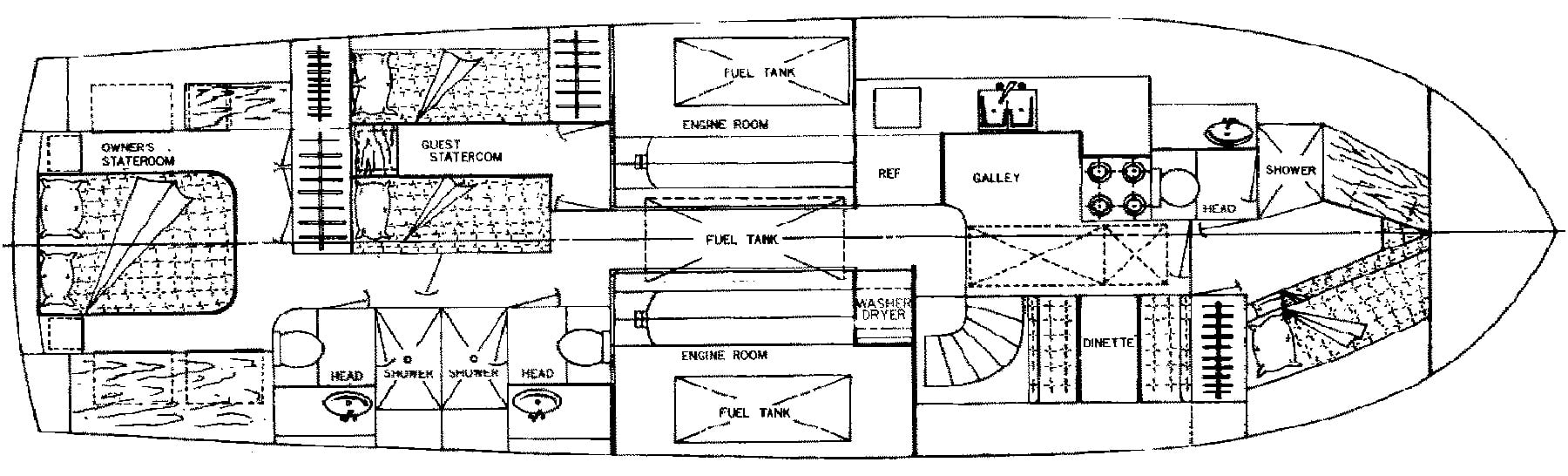 Sea Ranger 51 Motor Yacht floor plan