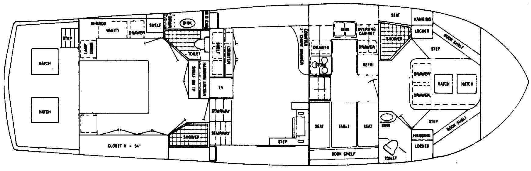 Sea Ranger 52 Cockpit Motor Yacht floor plan