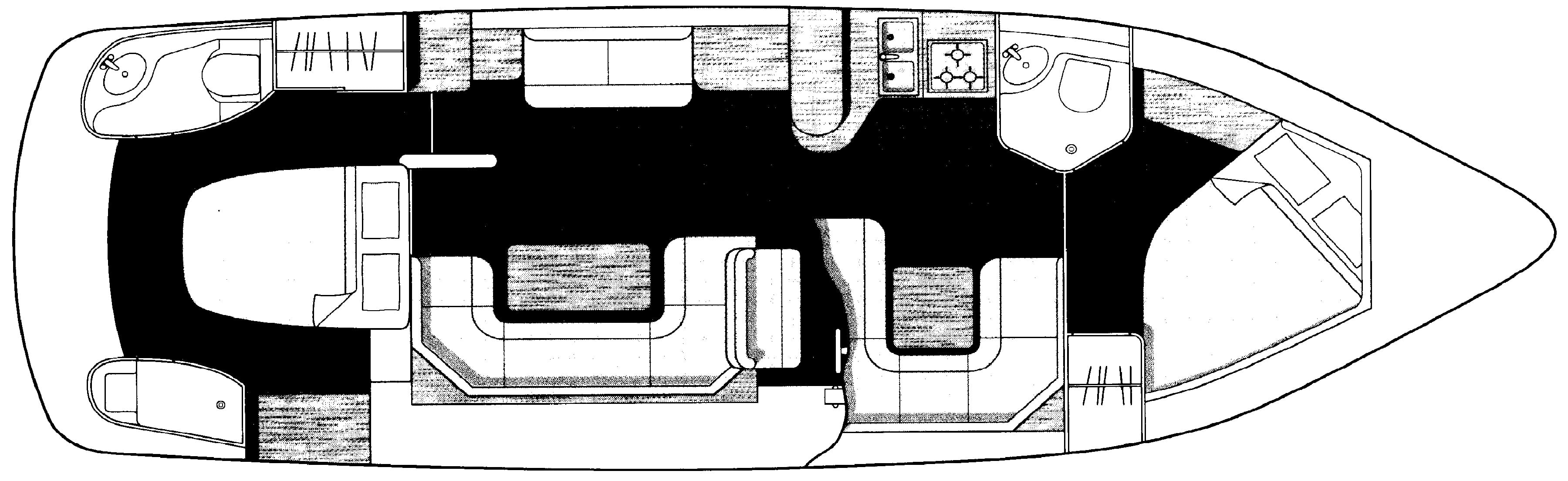 Sealine Yachts 43 Flybridge floor plan