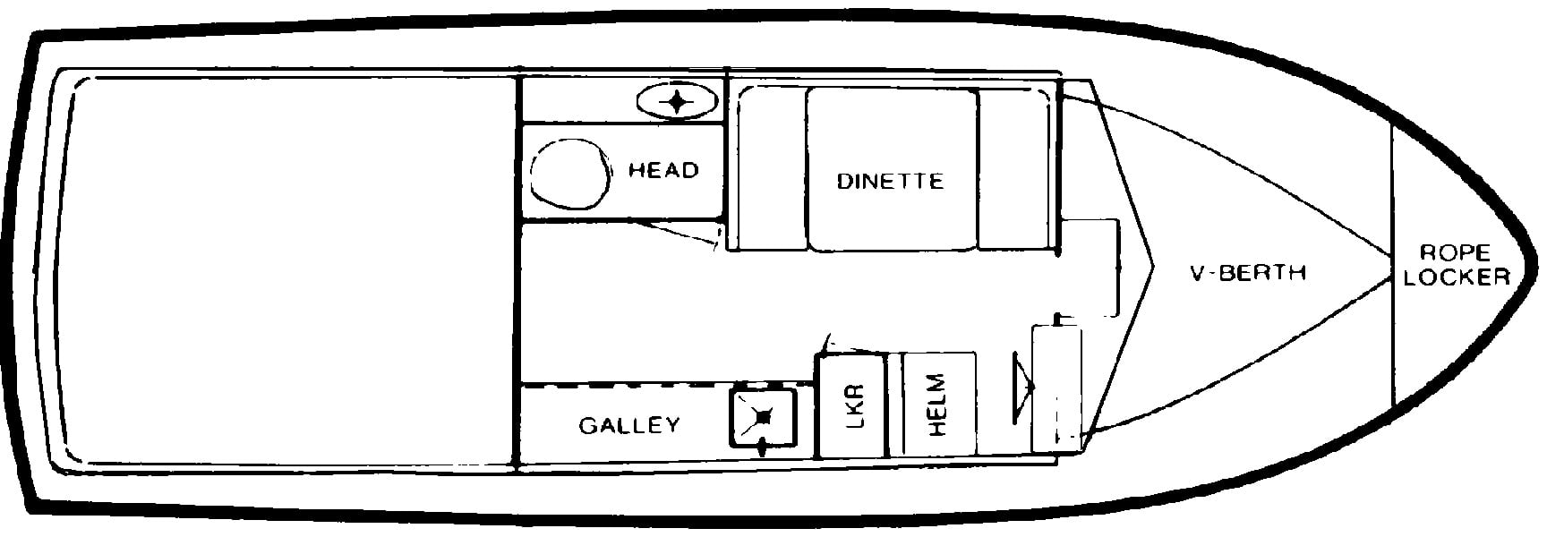 Silverton Yachts 28 Sedan floor plan