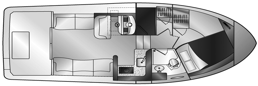 Silverton Yachts 33 Sports Coupe floor plan