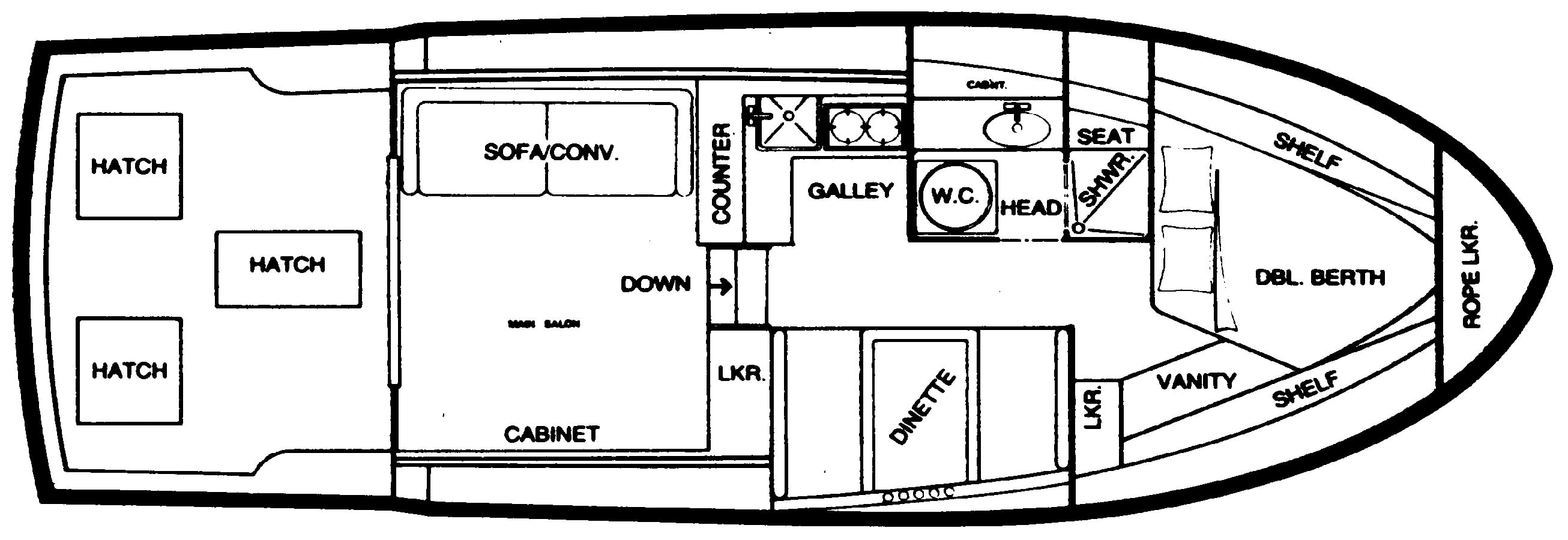 Silverton Yachts 34 Convertible floor plan