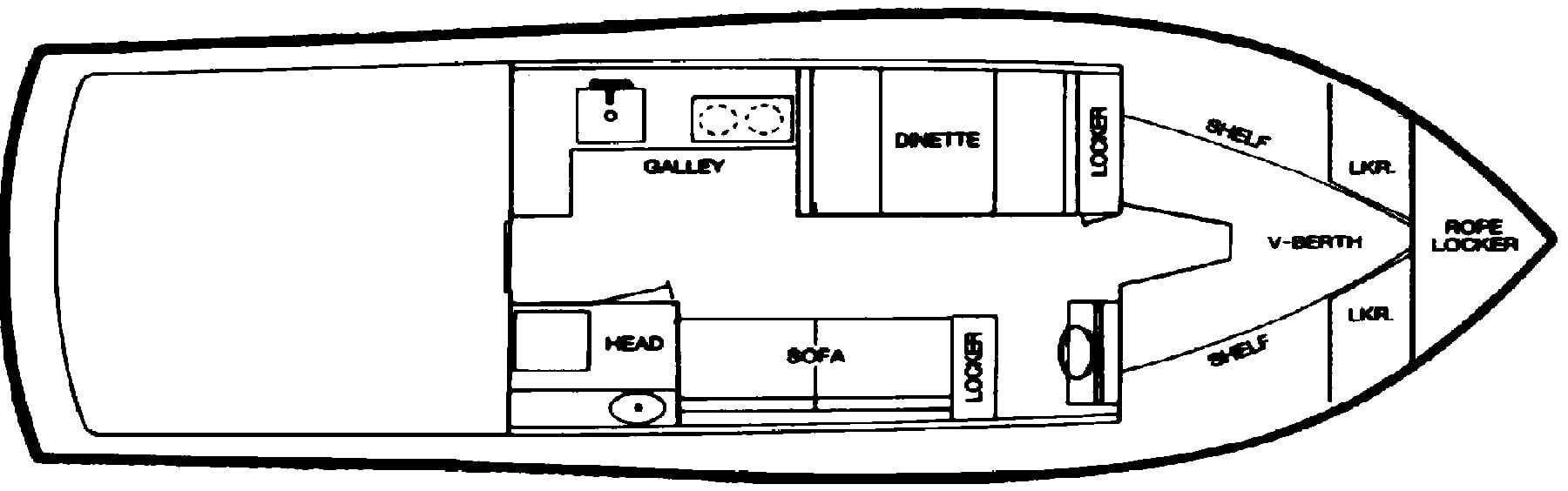 Silverton Yachts 34 Sedan floor plan