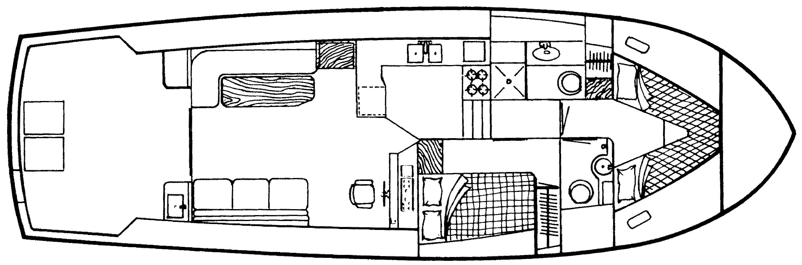 Symbol Yachts 44 Convertible floor plan