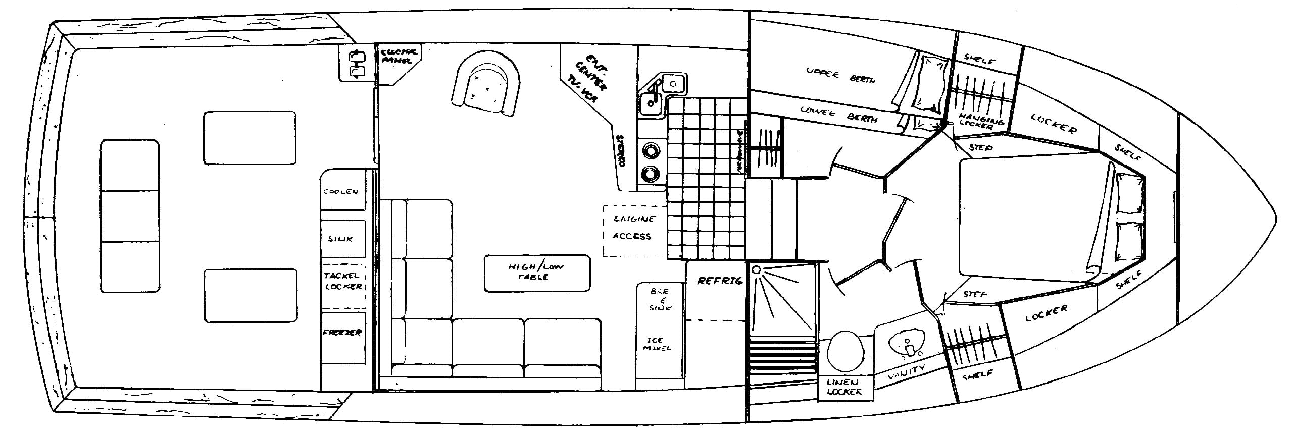 Topaz 44 Flybridge floor plan