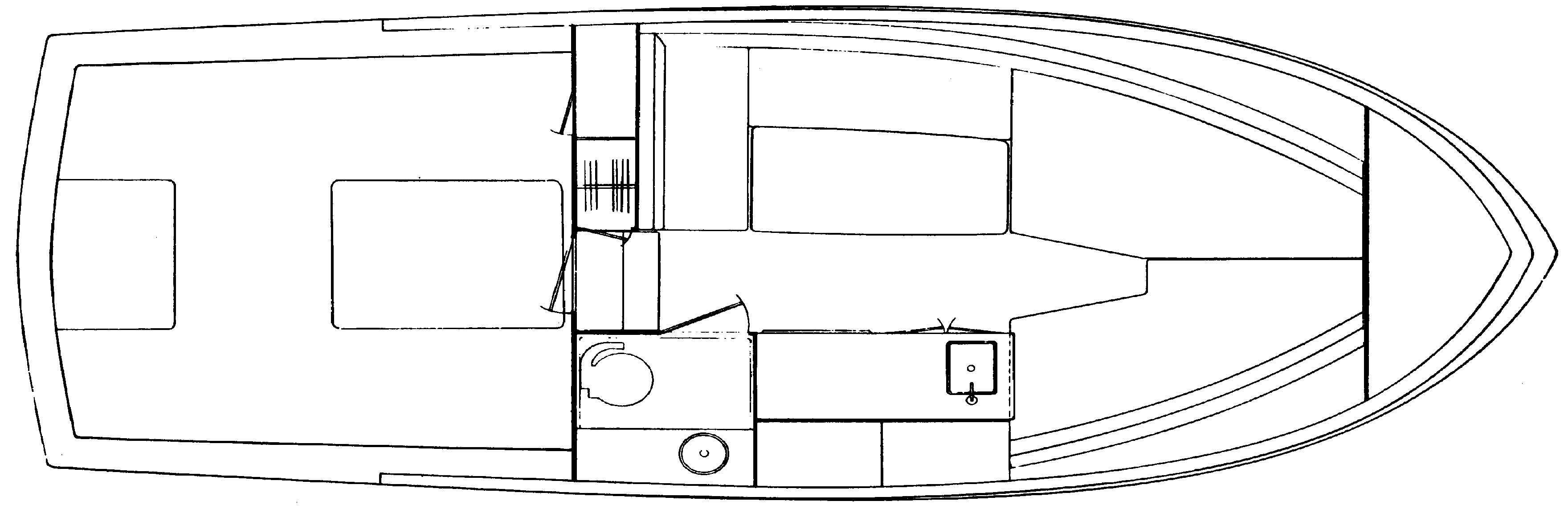 Trojan Yachts 26 Express floor plan