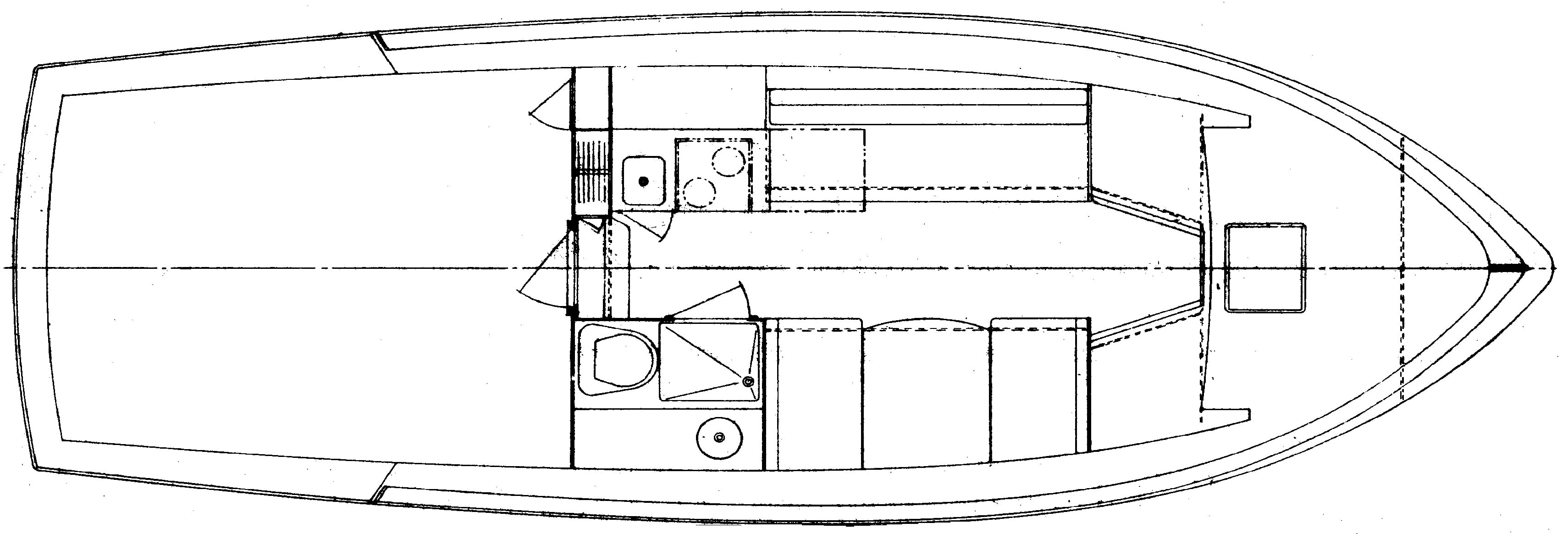 Trojan Yachts F-30 Express floor plan