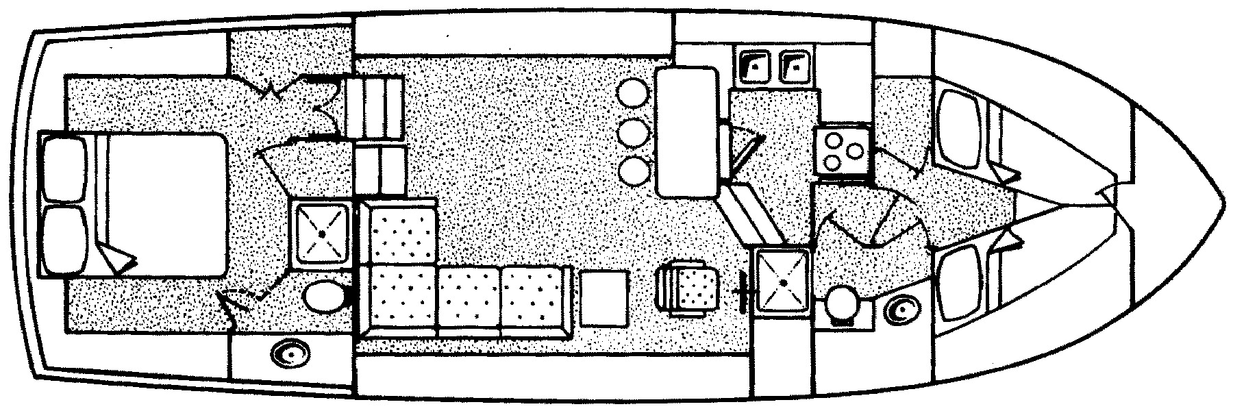 Trojan Yachts 40 Motor Yacht floor plan