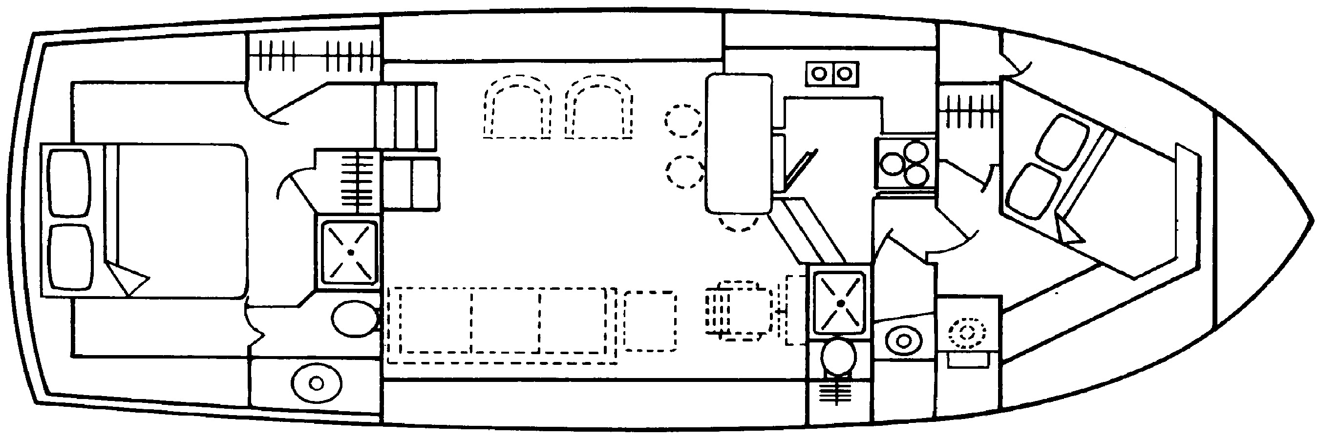 Trojan Yachts 40 Motor Yacht floor plan