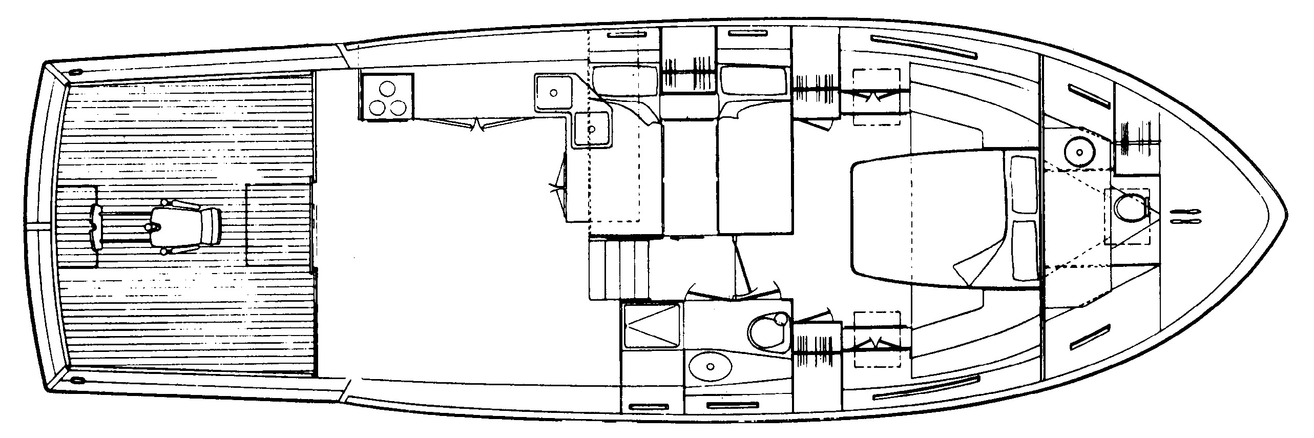 Trojan Yachts 44 Convertible floor plan