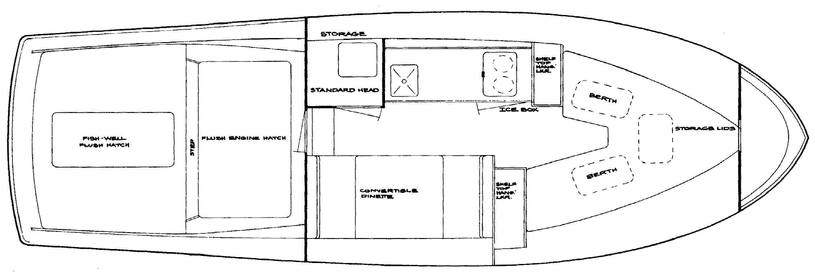 Uniflite 28 Sport Sedan floor plan