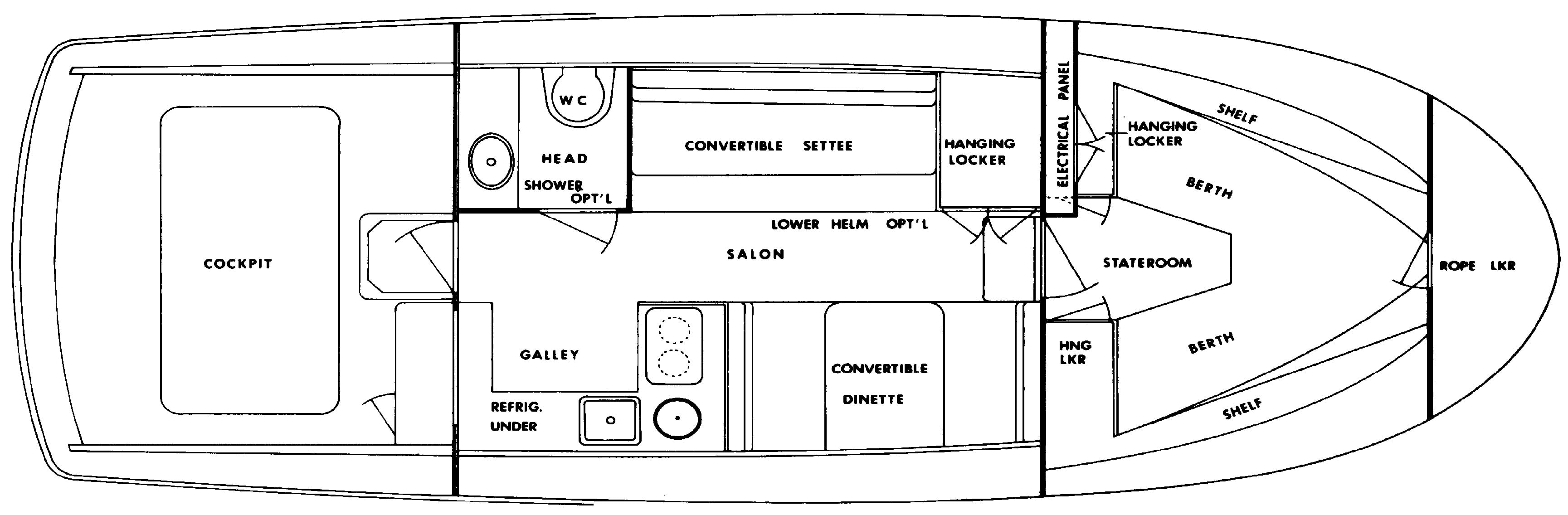 Uniflite 32 Sport Sedan floor plan