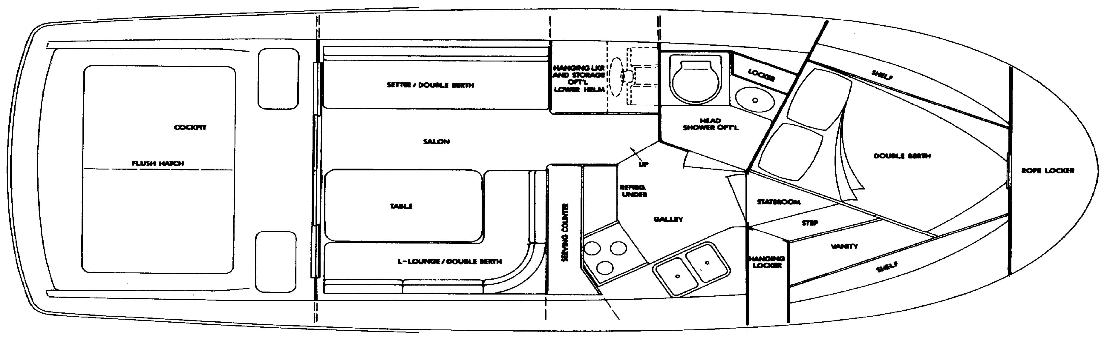 Uniflite 32 Sport Sedan floor plan