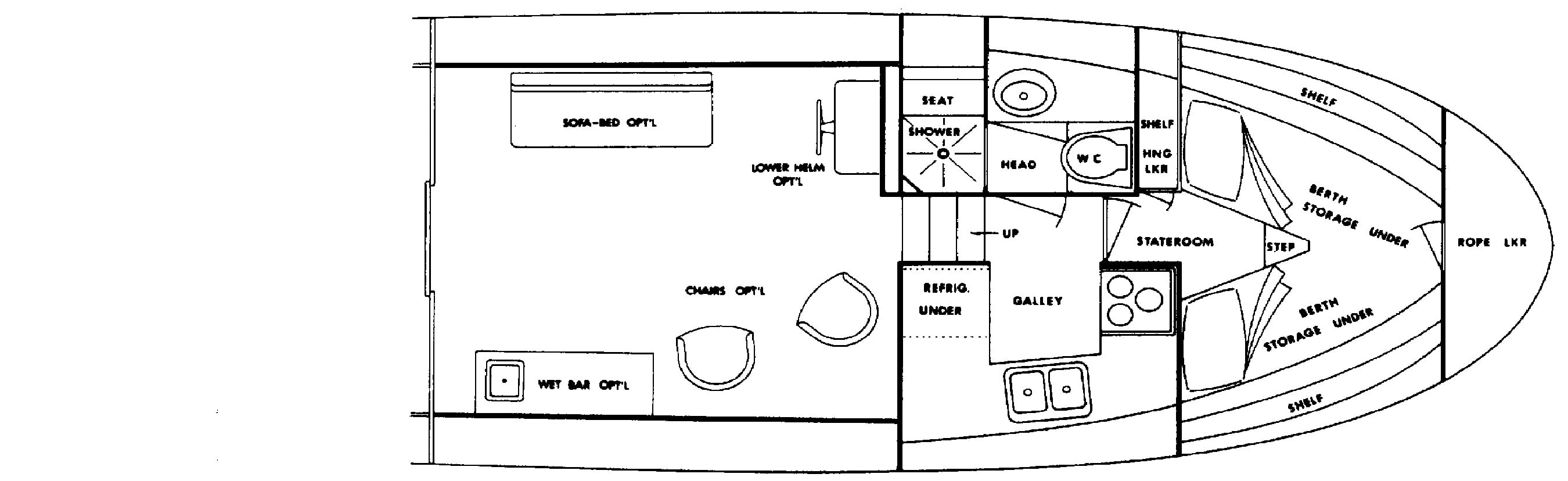 Uniflite 36 Sport Sedan floor plan