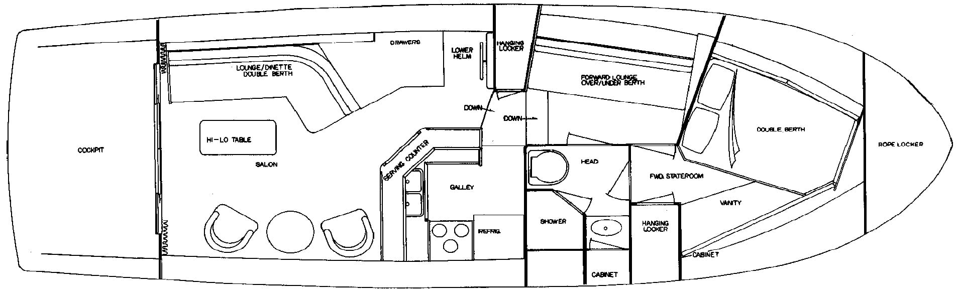 Uniflite 37 Coastal Cruiser floor plan