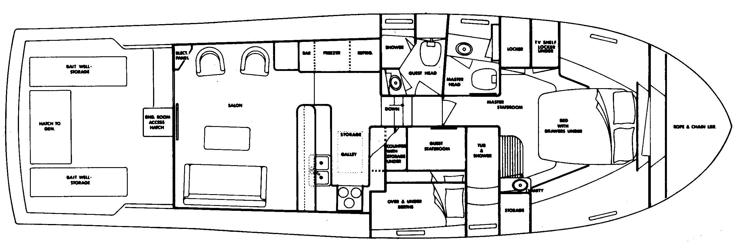Uniflite 48 Convertible floor plan