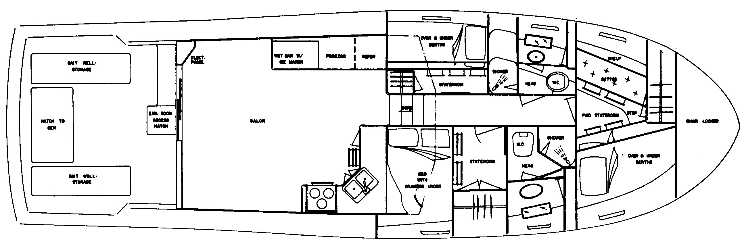Uniflite 48 Convertible floor plan