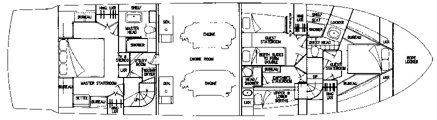 Viking Yachts 65 Cockpit Motor Yacht floor plan