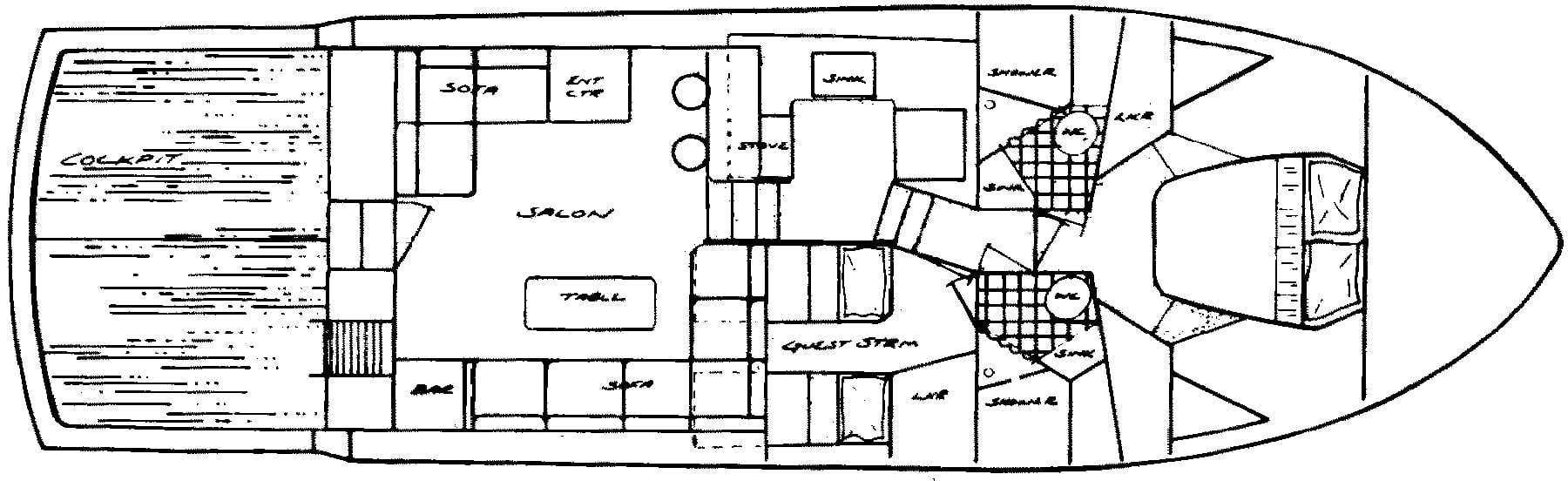 Vista 48-50 Sportfisherman floor plan