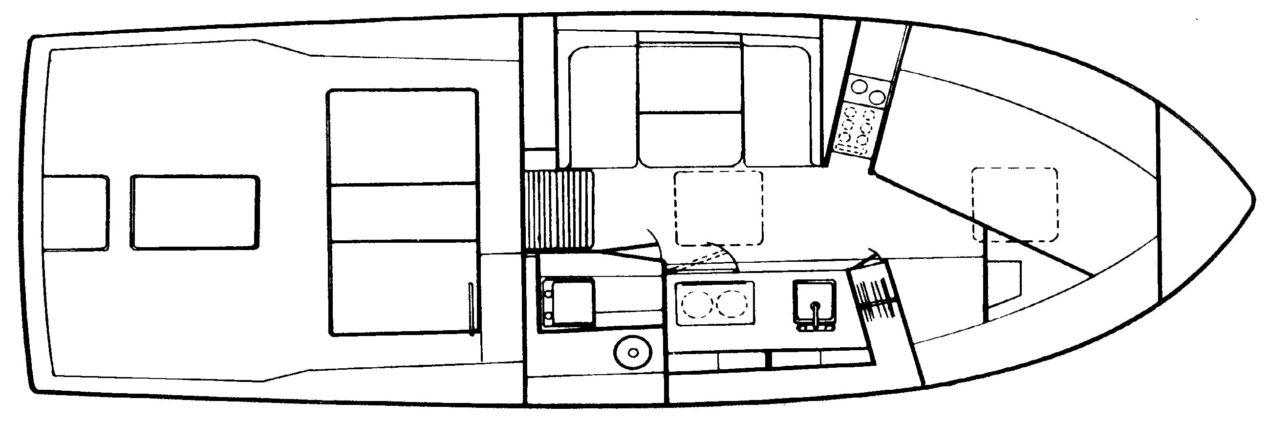 Wellcraft 288 Suncruiser; 2900 Express floor plan